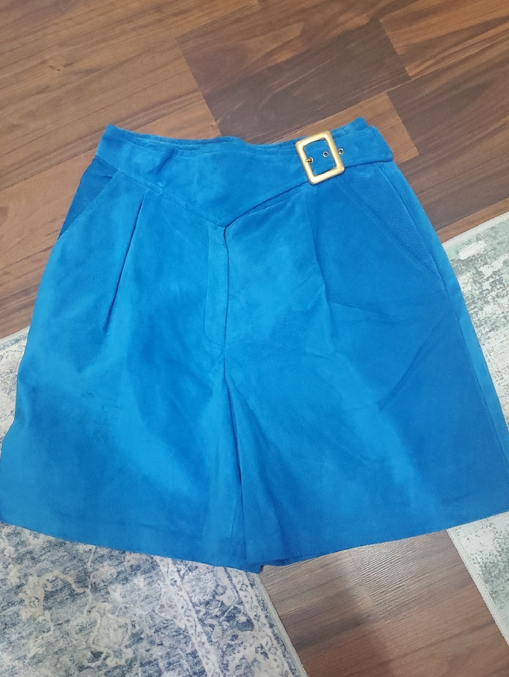 Danier Bright Blue Leather Shorts